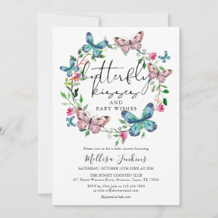 Invitación Besos de Mariposa Jardin de Flores Silvestres Baño