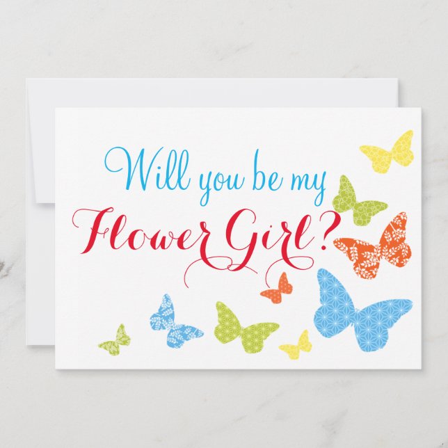 Invitación Besos de Mariposa ¿Quieres Ser Dama de Honor (Anverso)