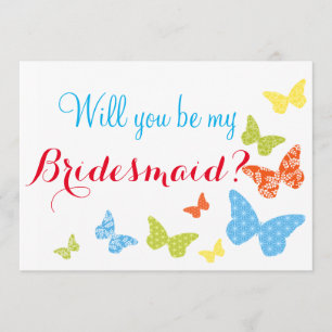 Invitación Besos de mariposa serás mi dama de honor
