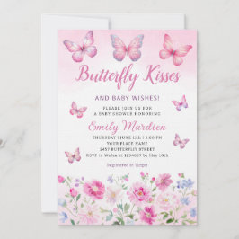 Invitación Besos de mariposa y chica de deseos de bebé Baby S
