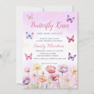 Invitación Besos de mariposa y Chica de deseos de bebé Baby S