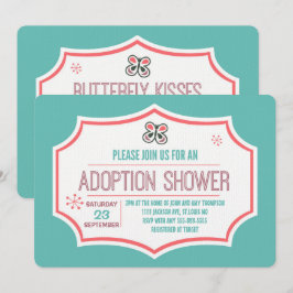 Invitación Besos de mariposa y deseo de adopción ducha de ado