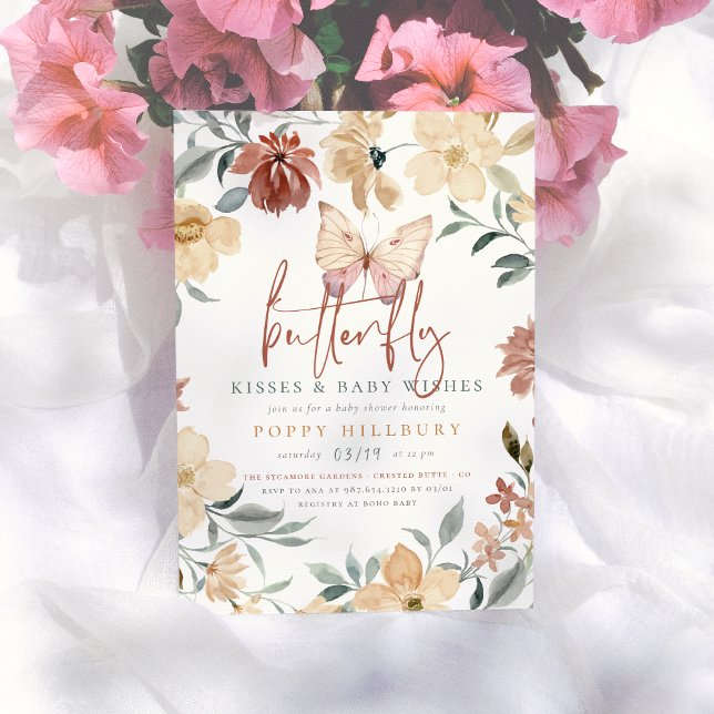 Invitación Besos de mariposa y deseo de bebé (Subido por el creador)