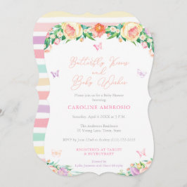 Invitación Besos de mariposa y deseo de bebé Baby Shower de v