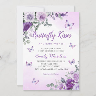 Invitación Besos de mariposa y deseo de bebé ducha de bebé mo