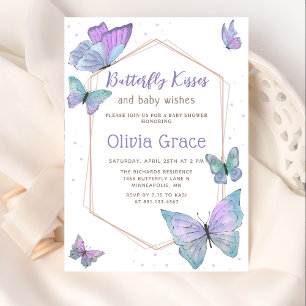 Invitación Besos de mariposa y deseos de bebé Baby Shower