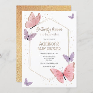 Invitación Besos de mariposa y deseos de bebé Baby Shower