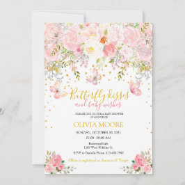 Invitación Besos de mariposa y deseos de bebé ducha de bebé