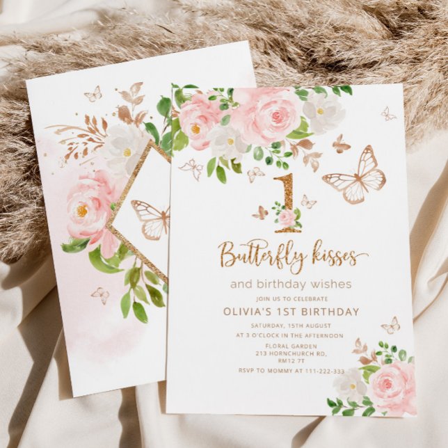 Invitación Besos de mariposa y deseos de cumpleaños (Subido por el creador)
