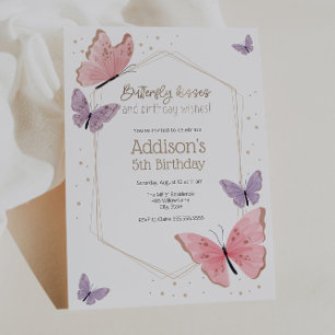 Invitación Besos de mariposa y deseos de cumpleaños Inv de cu
