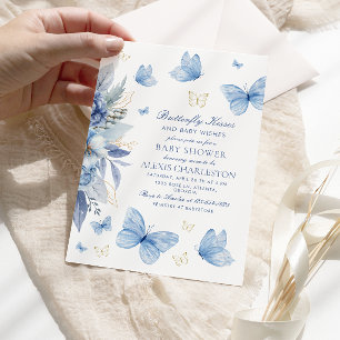 Invitación Besos de mariposa y niños quieren Baby Shower