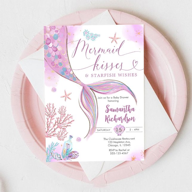 Invitación Besos de Sirena Bajo el Mar Cumpleaños (Subido por el creador)