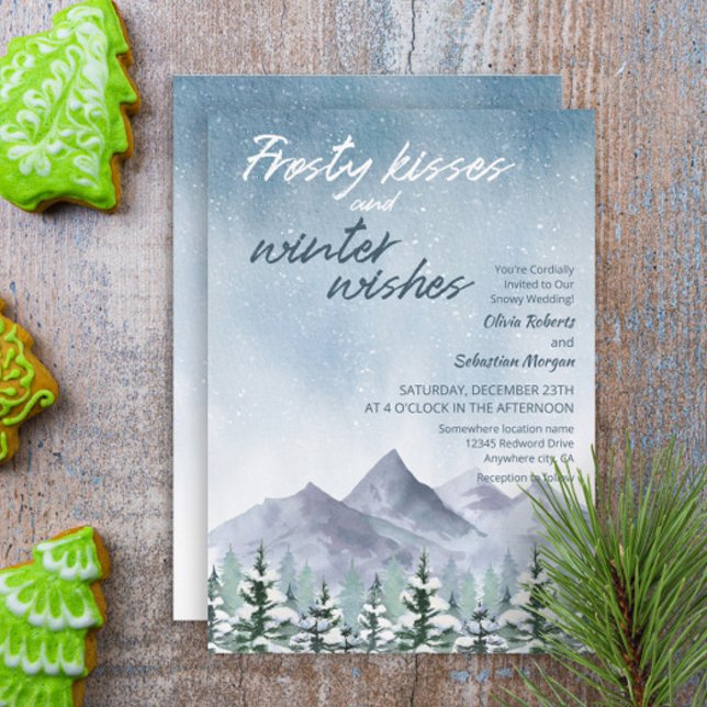 Invitación Besos escarpados y deseos de invierno Boda foresta (Subido por el creador)