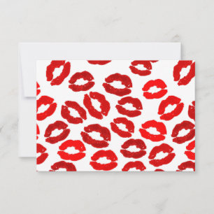 Invitación besos labios huella de lápiz labial patrón día de