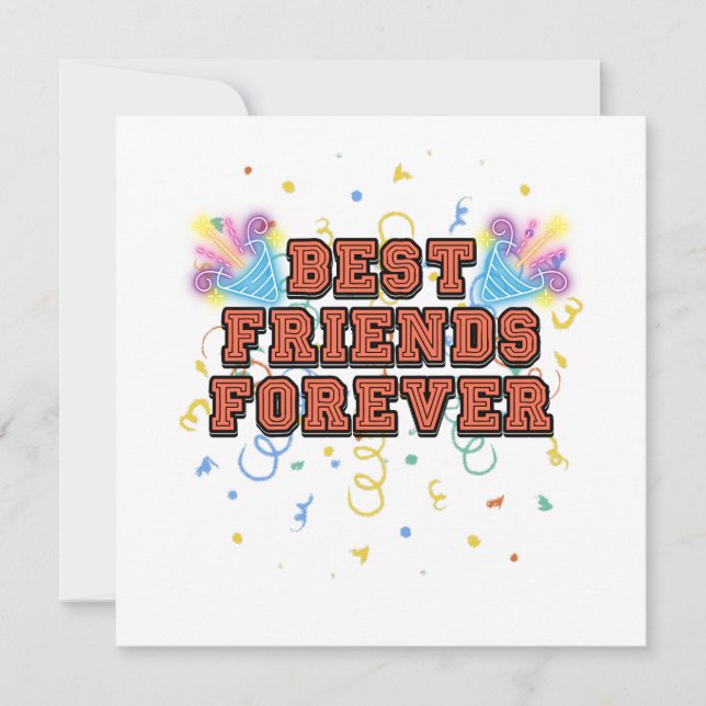 Invitación best friends forever,best friend day, funny, party (Anverso)