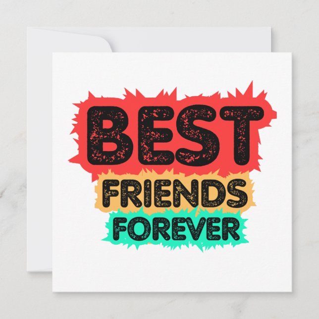 INVITACIÓN BEST FRIENDS FOREVER RETRO FRIENDS, FRIENDSHIP (Anverso)