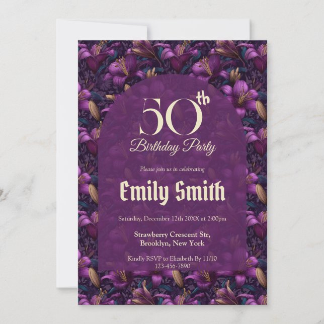 Invitación Best Lilies Flower 10Th Birthday (Anverso)