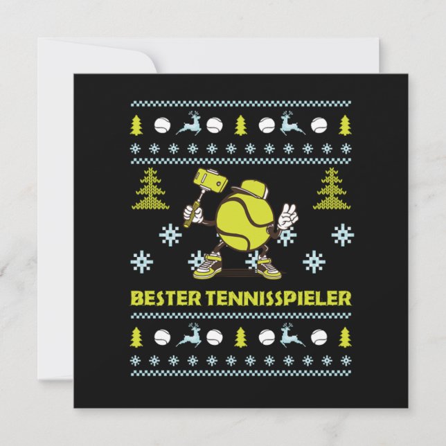Invitación Bester Tennisspieler Ugly Sweater Christmas Gift (Anverso)