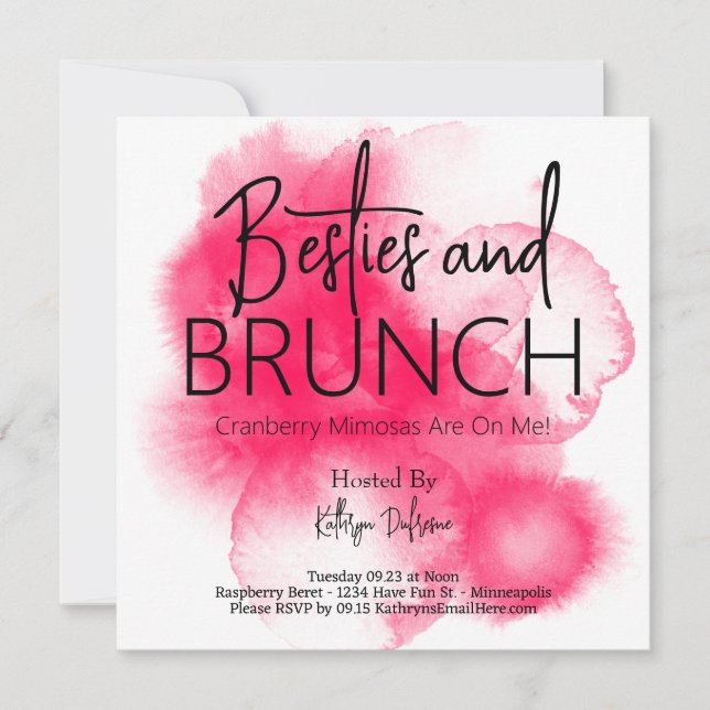 Invitación Besties y Brunch personalizados (Anverso)