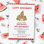 Invitación Béthio Rojo Capybara Watermelon Kids Fun Cappy Cum<br><div class="desc">¡Dé un chapuzón con nuestra sandía roja de Capibara Invitación de cumpleaños divertida! Este encantador diseño cuenta con un encantador capibara rojo rodeado de una jugosa sandía, que crea un tema lúdico y refrescante perfecto para una divertida celebración de cumpleaños. La combinación de colores vivos rojos y el caprichoso ilustracion...</div>