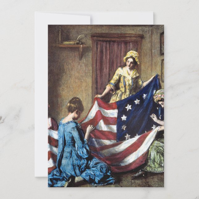 Invitación Betsy Ross Cosechando la bandera estadounidense (Anverso)