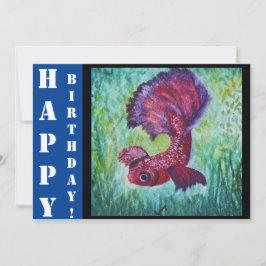 Invitación Betta fish watercolor contemporany art