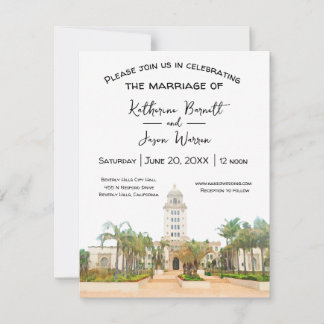 Invitación Beverly Hills Ayuntamiento Salva la acuarela de la