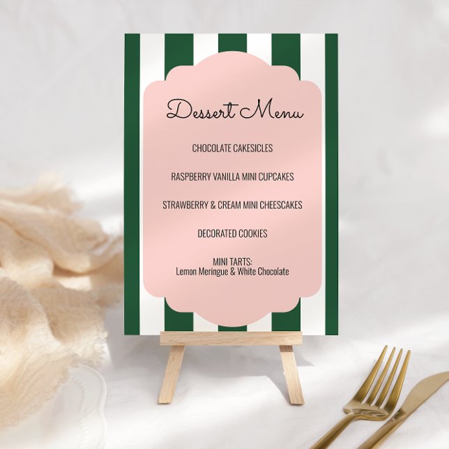 Invitación Beverly Hills Rótulo de menú de postres rosados y  (Subido por el creador)