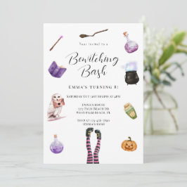 Invitación Bewiting Bash Halloween Witch Fiesta