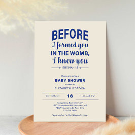 Invitación Biblia contra Baby Shower antes de que te formara 