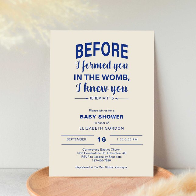 Invitación Biblia contra Baby Shower antes de que te formara  (Subido por el creador)