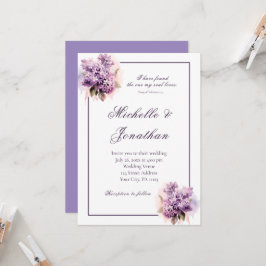 Invitación Biblia de marco floral de Lilac contra Boda cristi