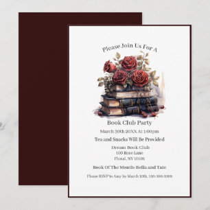 Invitación Bibliófilo, Amante de los libros, Club de lectura