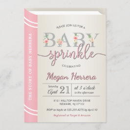 Invitación Biblioteca de libros de cuentos rosados - Espolvor