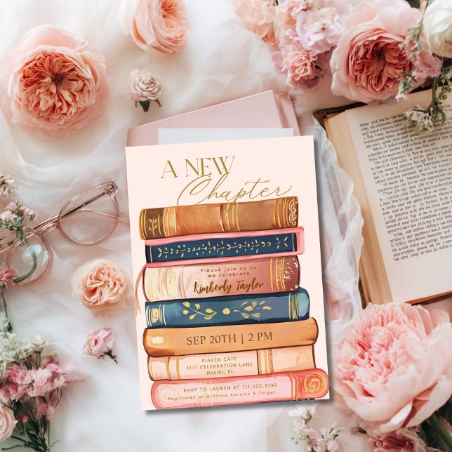 Invitación Biblioteca de libros de historias Un nuevo capítul (Subido por el creador)