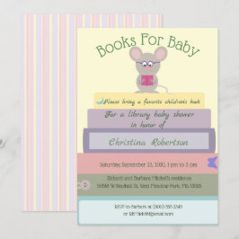 Invitación Biblioteca De Ratones Cutos Baby Shower En Pintas