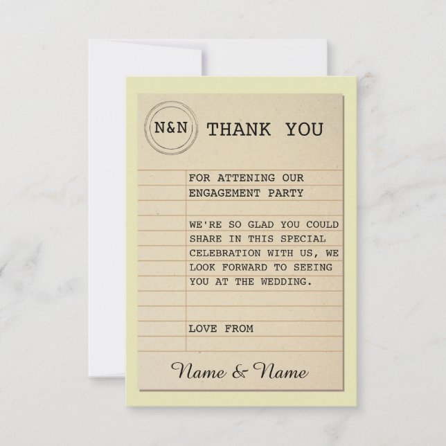 Invitación Biblioteca Gracias Libros Bodas Historia de amor (Anverso)