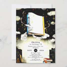 Invitación Biblioteca Personalizado de cuento de hadas libro 