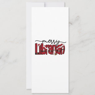 Invitación Bibliotecario Alegre Navidad Amante de los Libros 