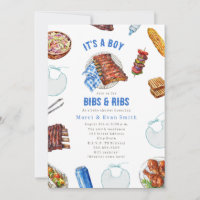 Bibs & Ribs BBQ Cookout Niño Celebración de Baby S