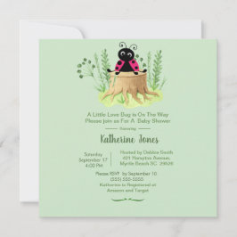 Invitación Bicho de cola rosado en Forrest Baby Shower