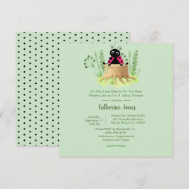 Invitación Bicho de cola rosado en Forrest Baby Shower