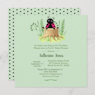 Invitación Bicho de cola rosado en Forrest Baby Shower