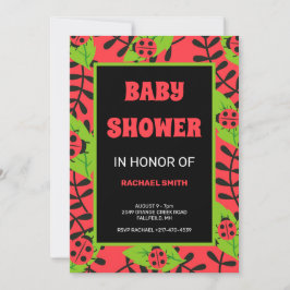 Invitación Bicho de la mujer negra en la ducha de bebé en el