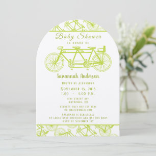 Invitación Bicicleta construida para Baby Shower de 3 bicicle