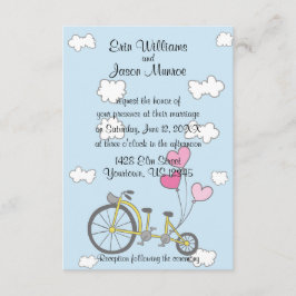 Invitación Bicicleta construida para dos bodas