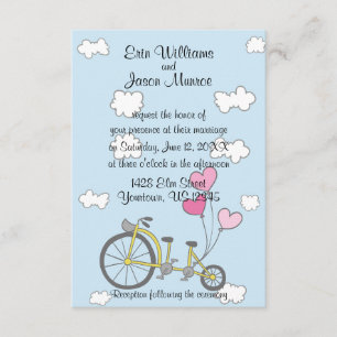 Invitación Bicicleta construida para dos bodas
