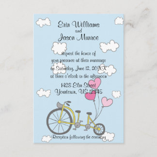 Invitación Bicicleta construida para dos bodas