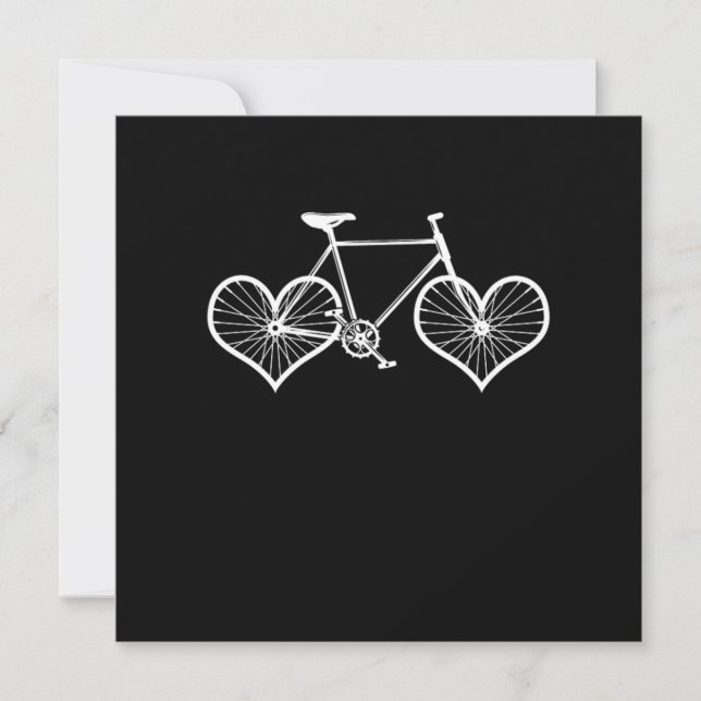 Invitación Bicicleta Corazón Rueda Ciclismo Bicicleta Race Gi (Anverso)
