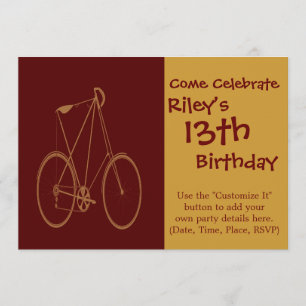 Invitación Bicicleta de época Red Tan Ciclista
